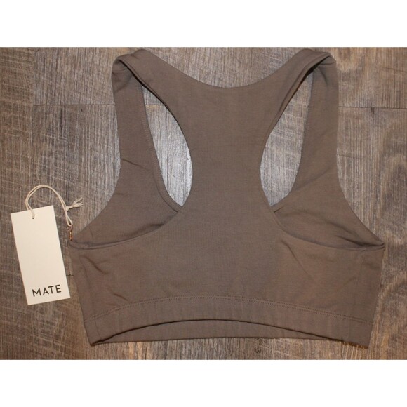 Mate the Label Women's Organic Stretch Sports Bra PEBBLE NEW! - Picture 3 of 3
